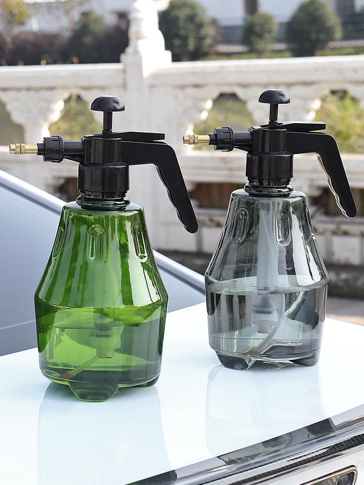 Plastic 1.5L Small Sprayer Hand Pressure Gardening Watering Spray Kettle Green Plant Car Pressure Watering Can Air Pressure Type