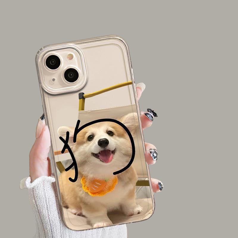 Funny Cartoon Dog Couple Phone Case For iPhone 15 11 12 14 13 Pro Max Mini XS Max XR SE2 7 8 Plus Cute Animal Mobile Phone Cover