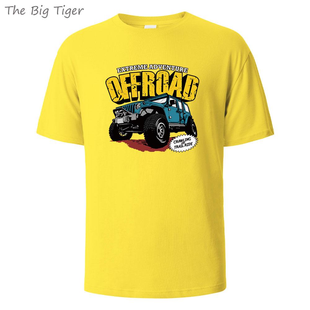 Offroad Vehicle Printing Comfortable Cotton Tshirt Men Simple Crew Neck Design Soft Breathable Short Sleeve Basic Mens Tshirt