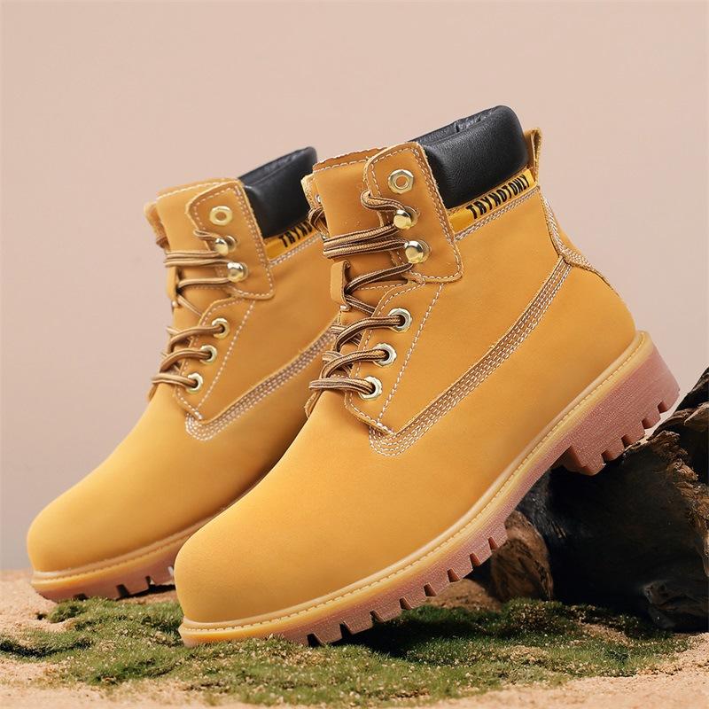 Popular Martin Boots Men's British Casual Trend High-top Shoes Fashion Couple Tooling Boots Big Head Big Yellow Boots