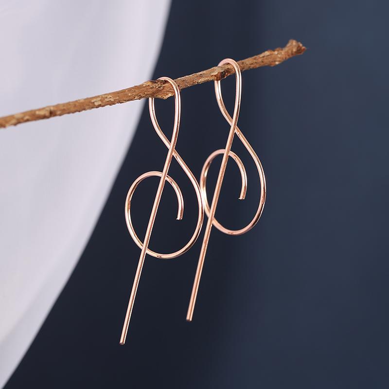 Trendy Music Symbol Earrings For Women Simple Treble Clef Note Earring Fashion Personality Temperament Female Jewelry 1Pair