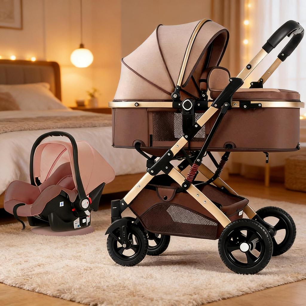 Lightweight Foldable Stroller, Reclining Seat, Two-Way View, Compact Pushchair.