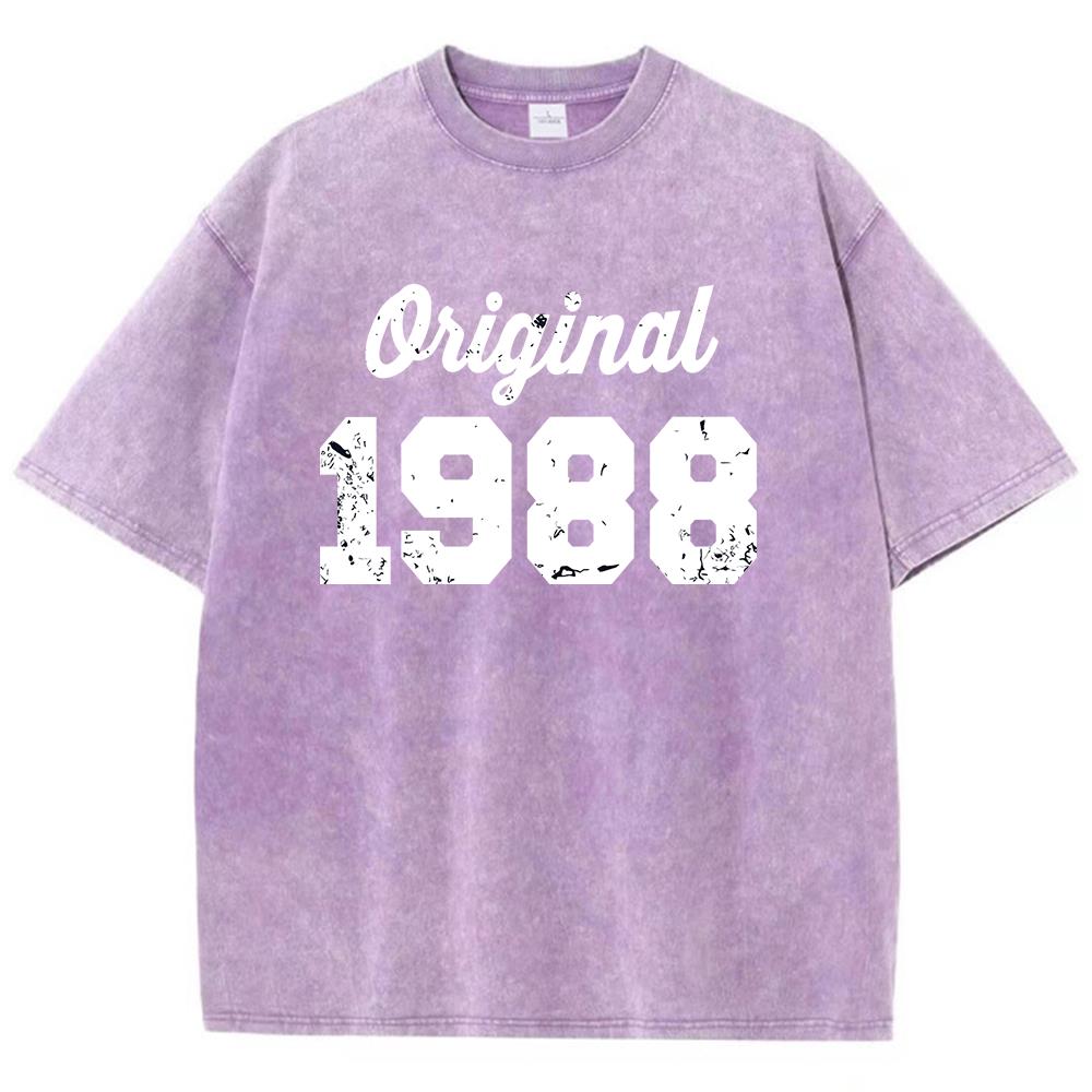 

Оригинальная мужская футболка с принтом белыми буквами 1988 года, облегающая, модная, повседневная, для отдыха, одежда, для удовольствия, домашняя, с коротким рукавом XL фиолетовый