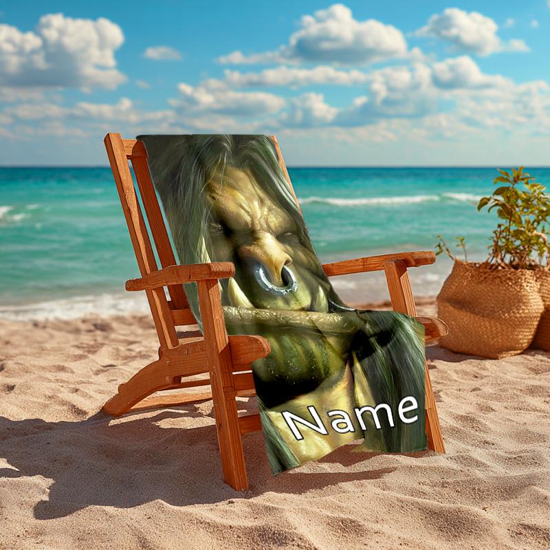Personalized customized proof beach towel with World of Warcraft pattern - soft, absorbent,quick-drying,perfect swimming,camping&bathing