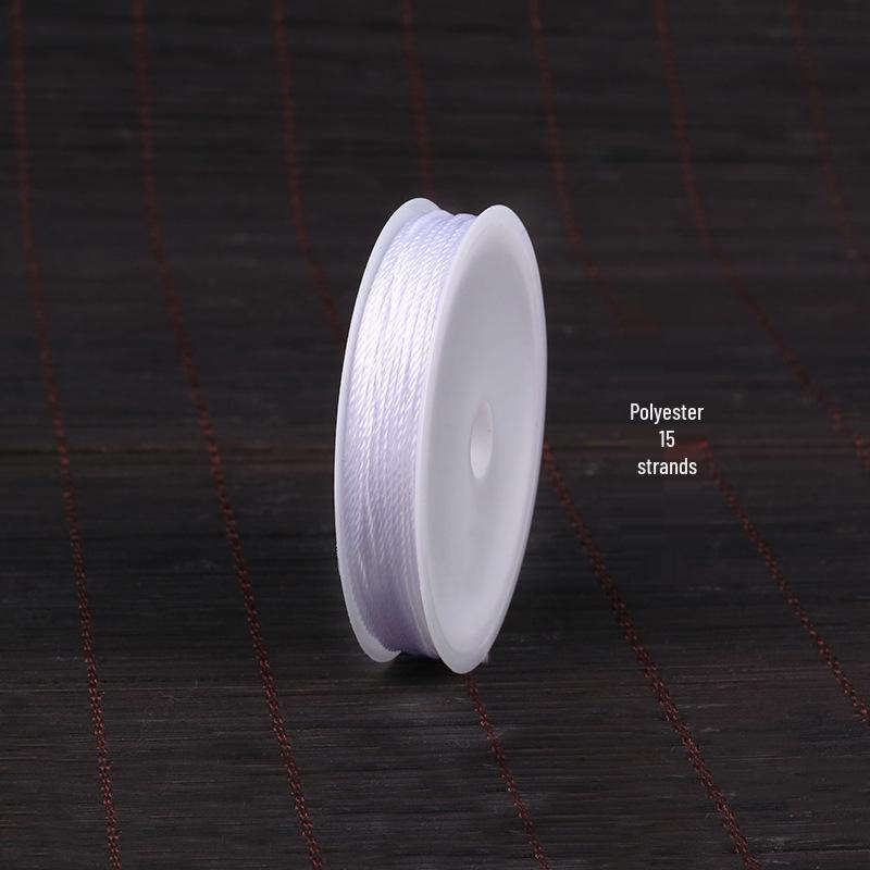 Non-Elastic DIY Bracelet Weaving Rope: 3/6/9/12/15-Strand Thread for Stringing Pearl Necklaces White Polyester Thread