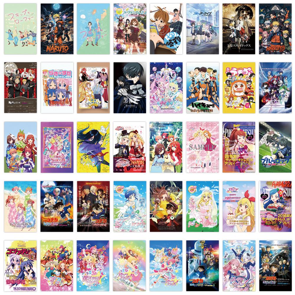 80 Animation Poster Collection Graffiti Stickers Decorate Refrigerator Skateboard Water Cup DIY Personality Stickers