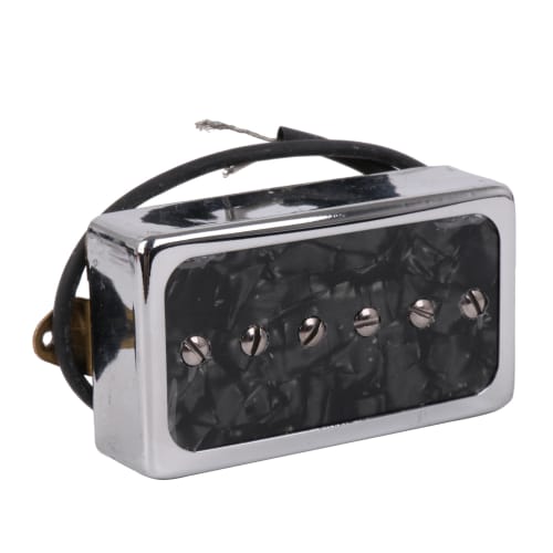 Yibuy 2-Piece Black Pearl Single Coil Pickup Bridge and Neck Set for Electric Guitar Parts