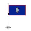 Drapeau De Bureau - Guam - 14 X 21 Cm - Polyester - Impression Recto/verso - Acier Inoxydable