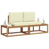 Outdoor Sofa Set with Cushions 2 pcs Natural