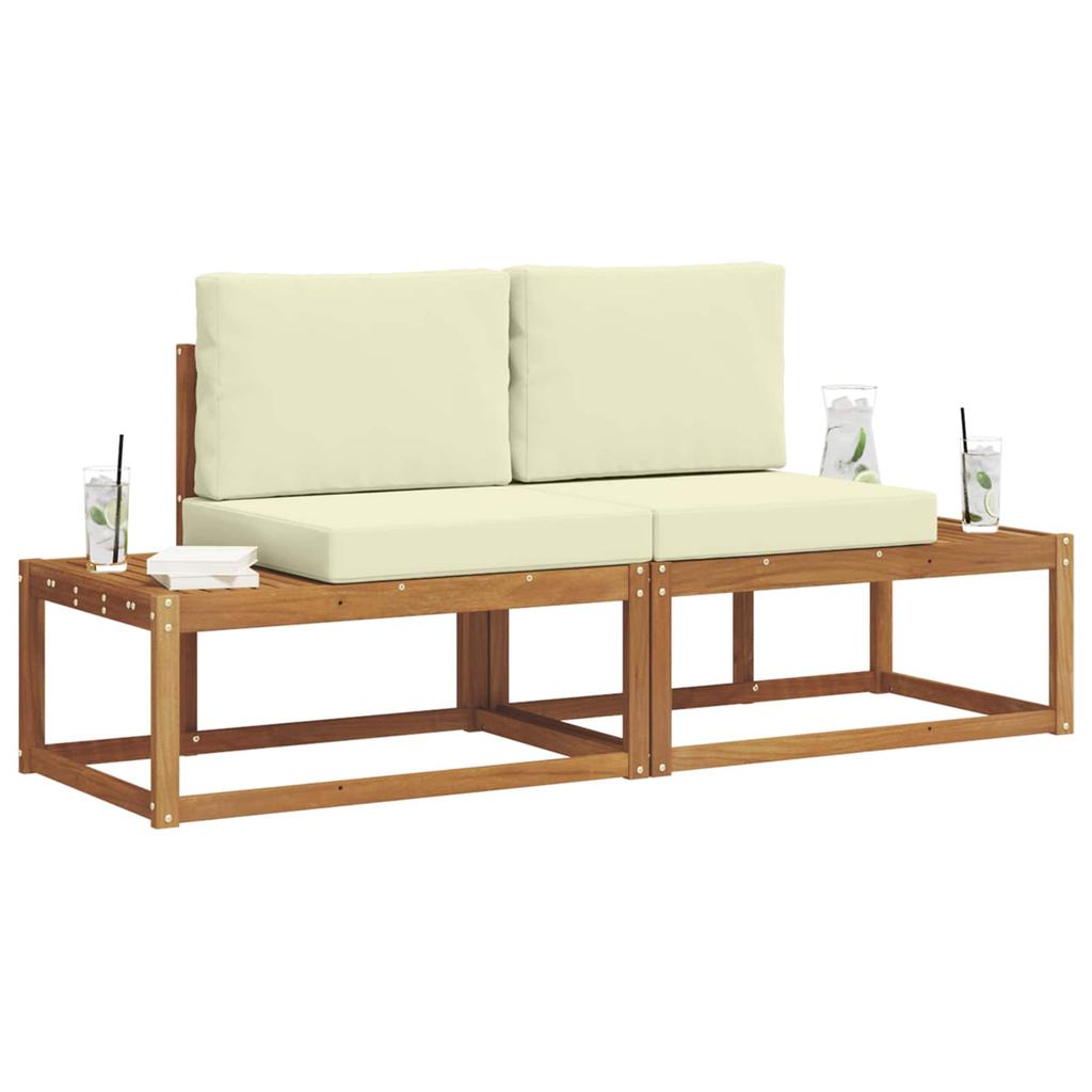 Outdoor Sofa Set with Cushions 2 pcs Natural