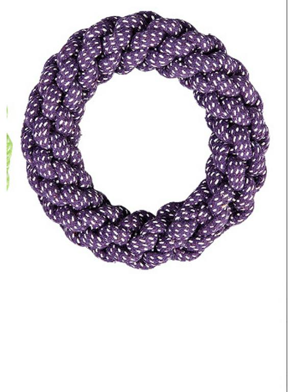 Durable Sweet Donut Dog Toy: Cotton Rope Chew for Teeth Grinding & Boredom Relief, Interactive Knot Play Pet Supplies