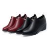fashion Comfortable Deep Mouth Soft Leather Shoes Flexible Loafers Women 2024 Spring Platform Wedges Shoes For Office Mom Work Elegant