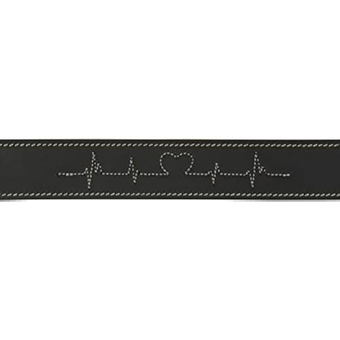 Collier En Cuir - TRIXIE - Heartbeat - 47-55 Cm - 40 Mm - Noir