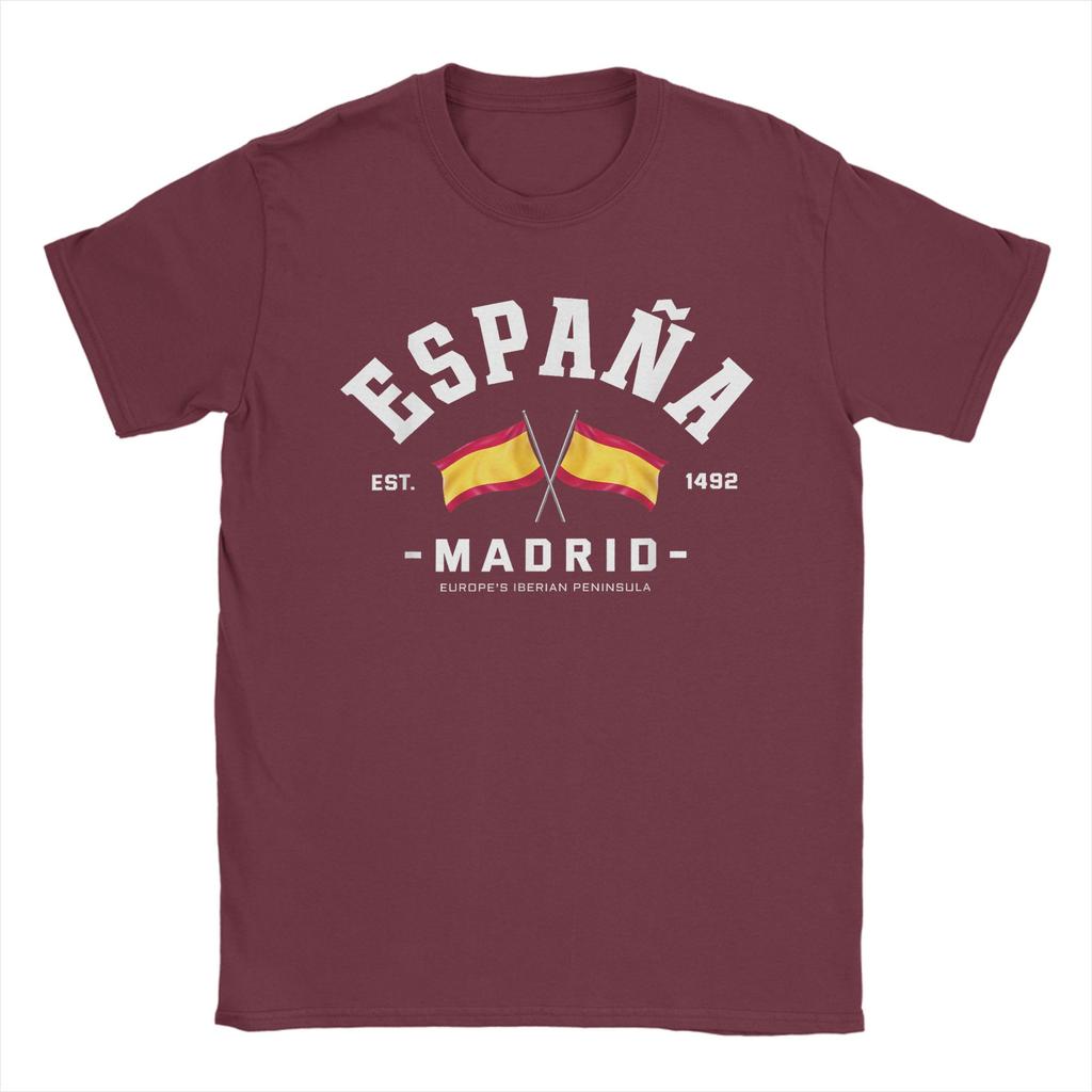Spain Heart TShirt Beach Pure Cotton TShirts For Adult Hippie Loose Tshirt ShortSleeve Awesome Top Tees