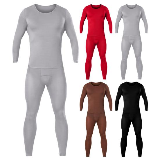 Long Johns Thermal Underwear for Men Ultra Lightweight Base Layer Top And Bottom Set for Cold Weather