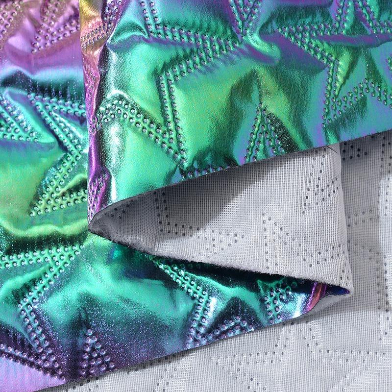 20/50/100cm*145cm Magic Color Ultrasonic Embossing Cotton Lining Fabric PU Leather Quilting Fabric for DIY Sewing Luggage Bag