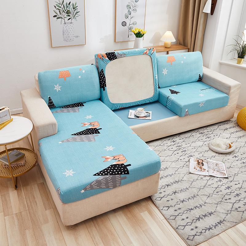 Elastischer Chaiselongue-Sofabezug, Sofakissenbezug, Sofasitzbezug, Sofabezug, All-Inclusive, Vier Jahreszeiten, Universal