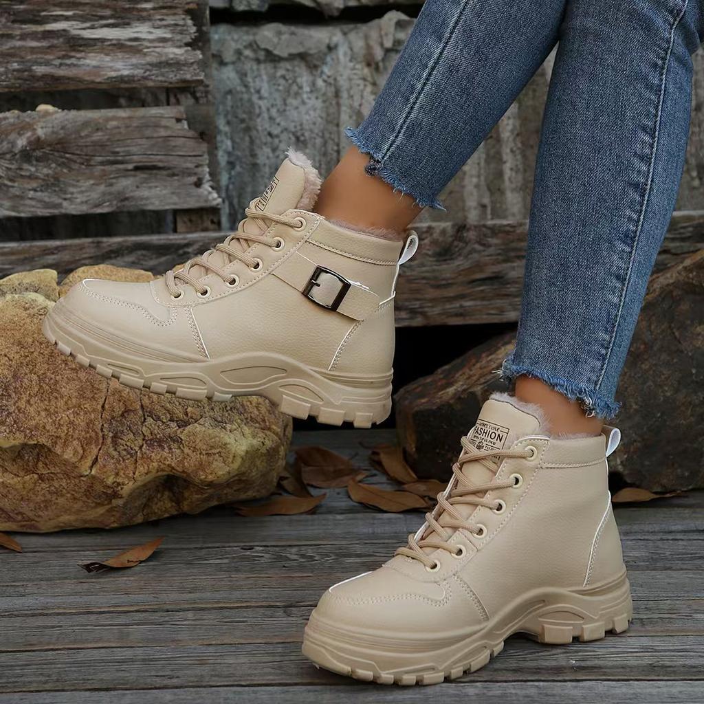 Fashion 2024 Winter Warm Sport Boots Women's Short Plush Ankle Boots Fashion Versatile Platform Lady Shoes Lightweight Sneakers Botas