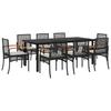Vidaxl 9-Cz. Garden Furniture Set With Cushions, Black, PE Rattan