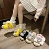 Sweet and cute Shirley Rose cotton slippers women's home winter non-slip soft-soled plush slippers flat-soled fluffy shoes