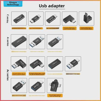Kabel danych OTG z wtykiem USB-C męskim na żeńskim w kształcie litery U i adapter przedłużający