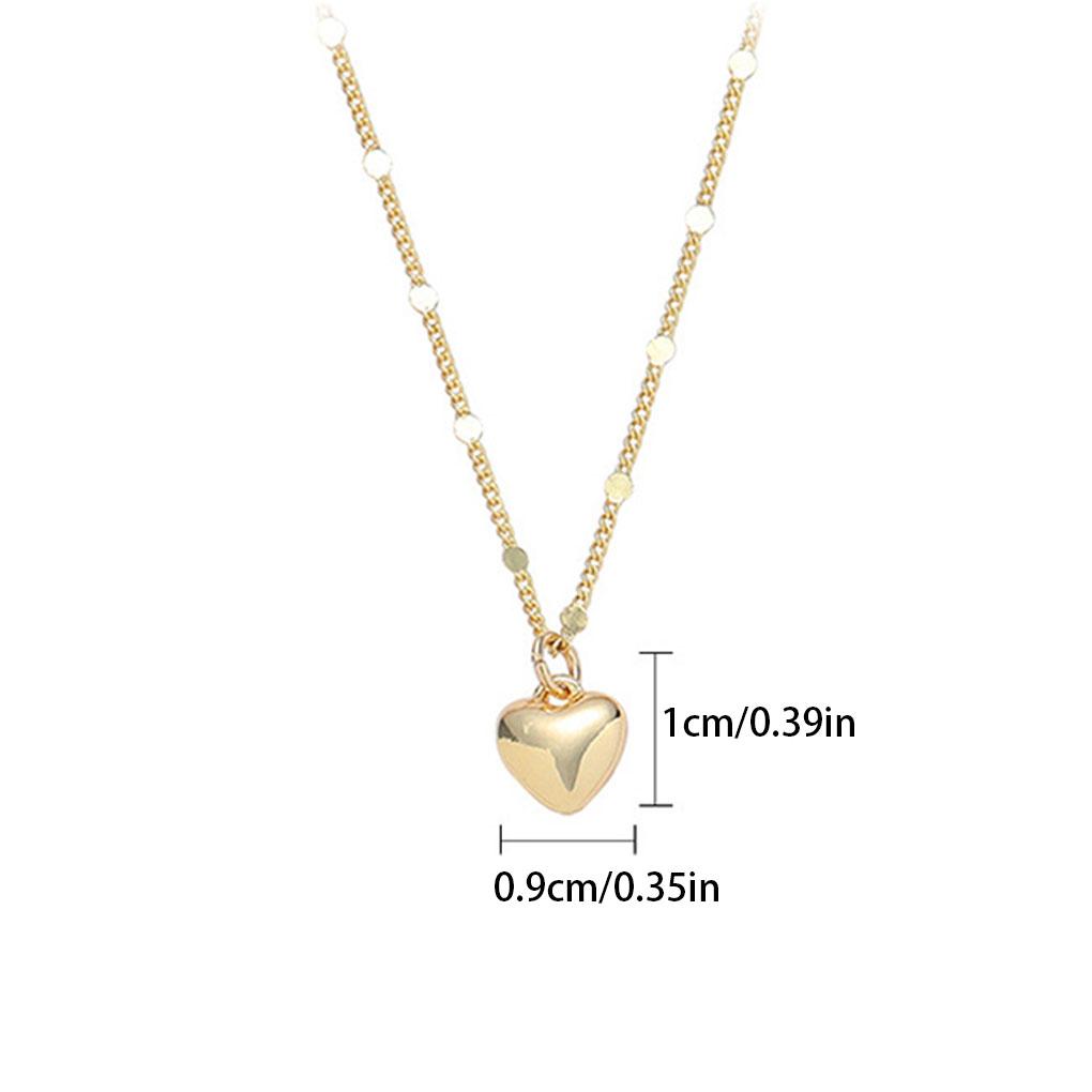 Women Copper Necklace Clavicle Chains Heart Pendant Fashion Decor Adjustable Ornaments Ladies Jewelry Dating Party Gift