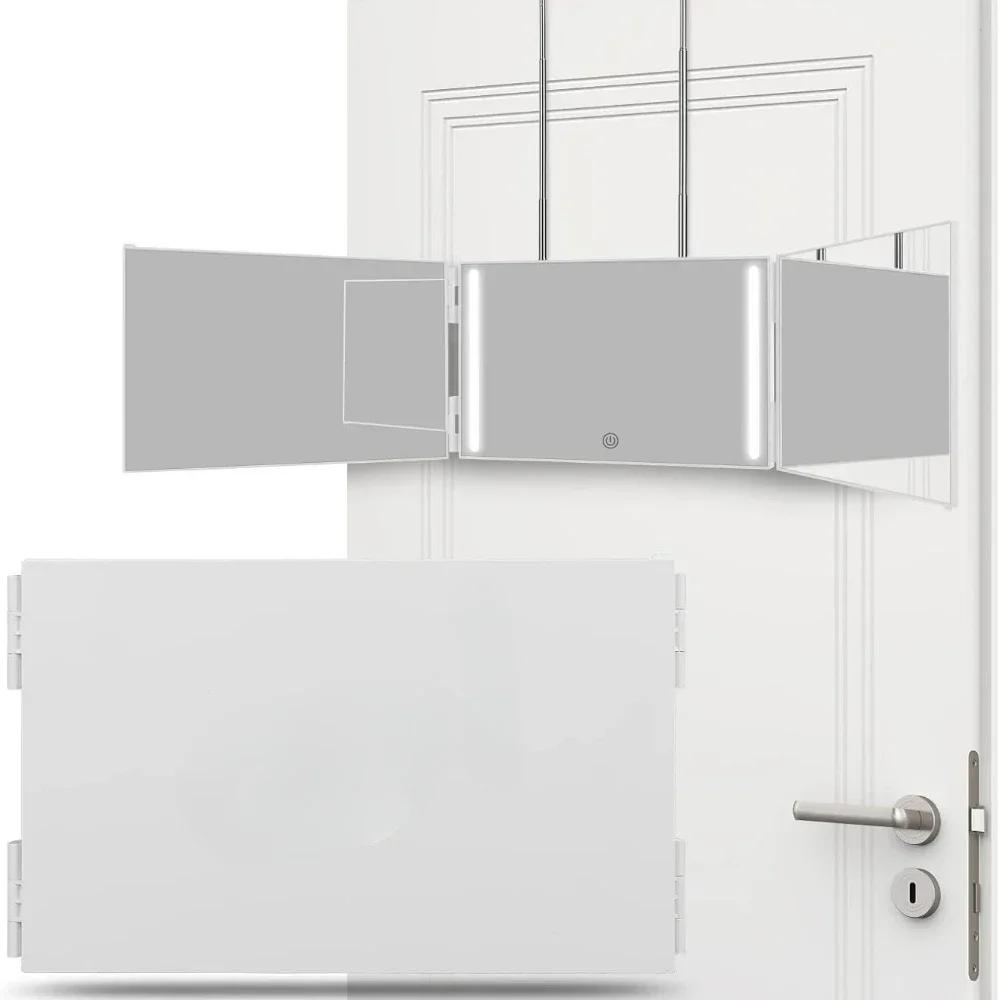 

Регулируемое по высоте 3-стороннее зеркало для самостоятельной стрижки со светодиодной подсветкой