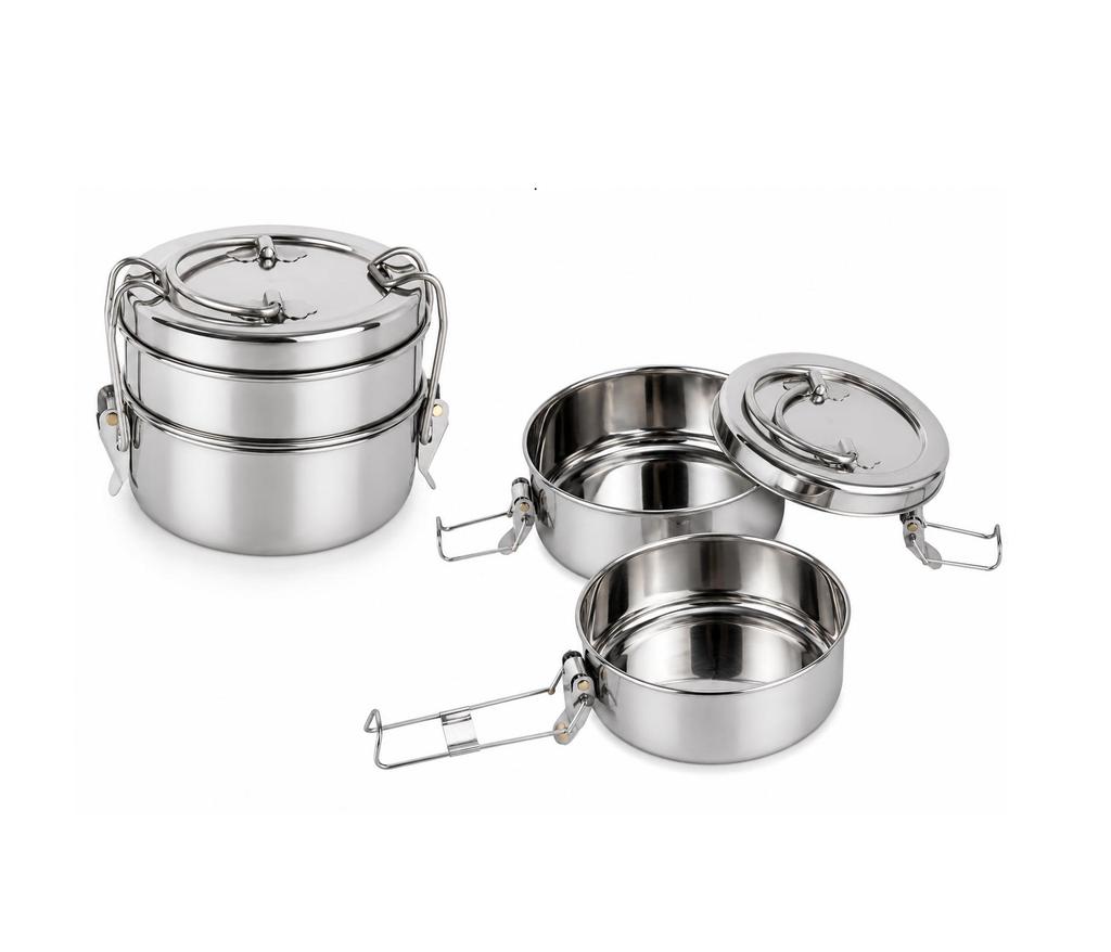TreegoArt Lunch Box/Tiffin in Acciaio Inossidabile con Clip di Chiusura Compatta e Durevole Perfetta Per Ufficio e Scuola - Confezione da 1