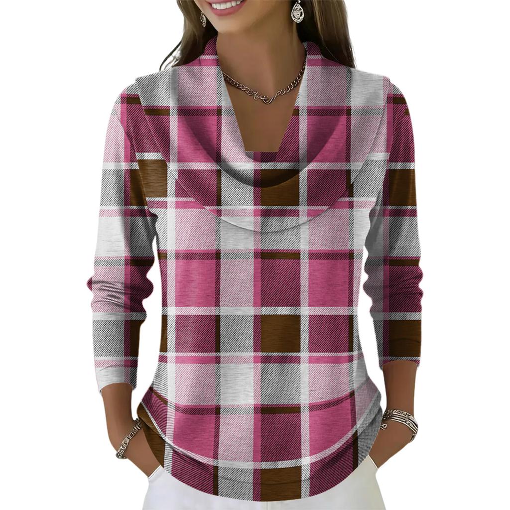 Dámský ležérní a módní svetr s dlouhým rukávem a potiskem, kulatým výstřihem