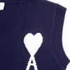 AMI 2025 Autumn and Winter Men's New Red Heart Letter V-neck Sleeveless Couple Sweater Vest
