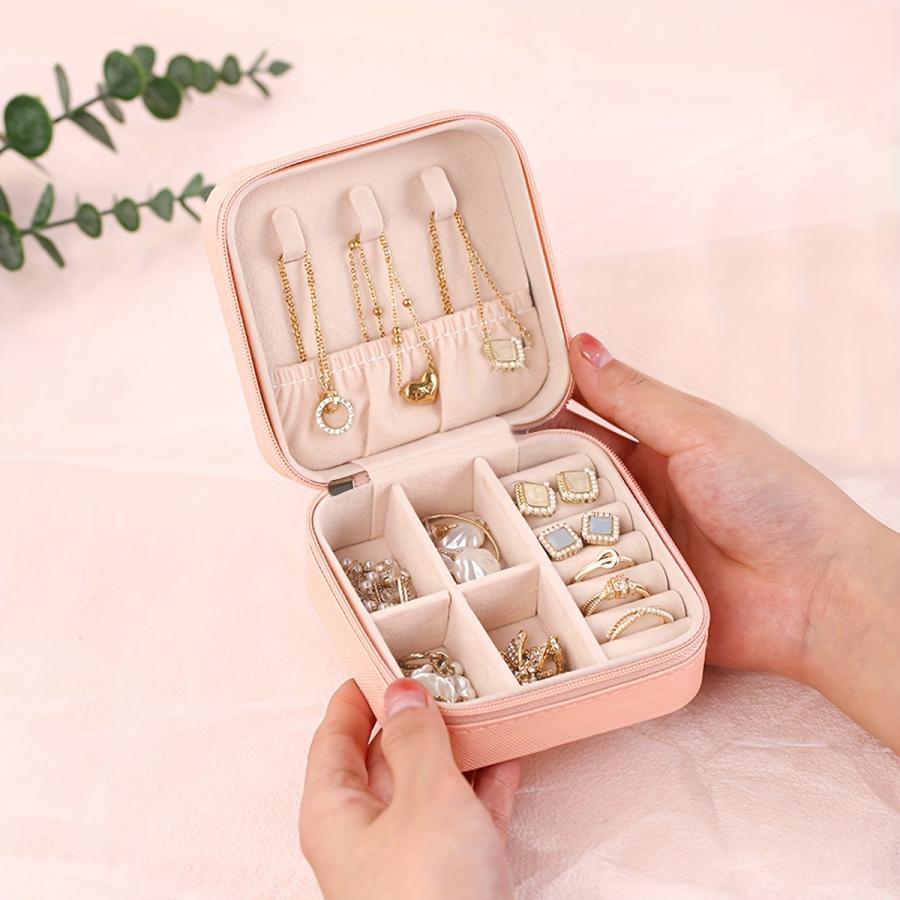 Mini Jewelry Box, Travel Portable Jewelry Case For Ring, Pendant, Earring, Necklace, Bracelet Organizer Storage Holder Boxes