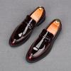 Britain New Men's Glossy Patent Leather Oxford Flats Casual Shoes Male Loafers Homecoming Wedding Dress Footwear