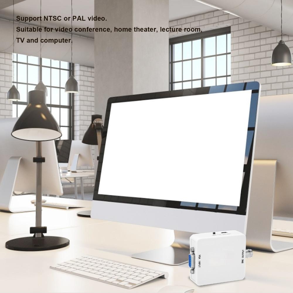 1920 @ 60Hz VGA To BNC Converter Plug and Play PAL/NTSC Format Easy To Use HD Video Adapter TV
