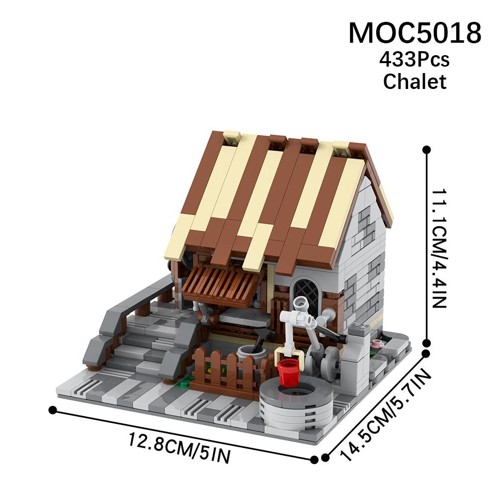 MOC Middle Ages Military Ladder Gate Siege Vehicle Watch Tower Building Block Battlefield War Street View Toys For Children Gift