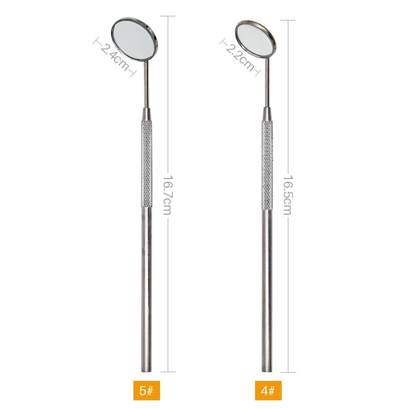Dental Mouth Mirror Stainless Steel Handle Oral Reflector Eyelash Extension Tool 2 Sizes Dentist Equipment