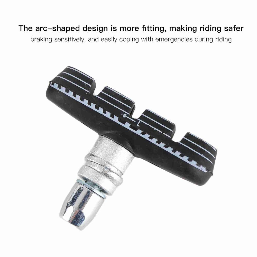 1 Pair 55mm Folding Bike Brake Pads With Nuts Rubber V-Brake Rubber Blocks Black Easy Installation Bike Brake Blocks