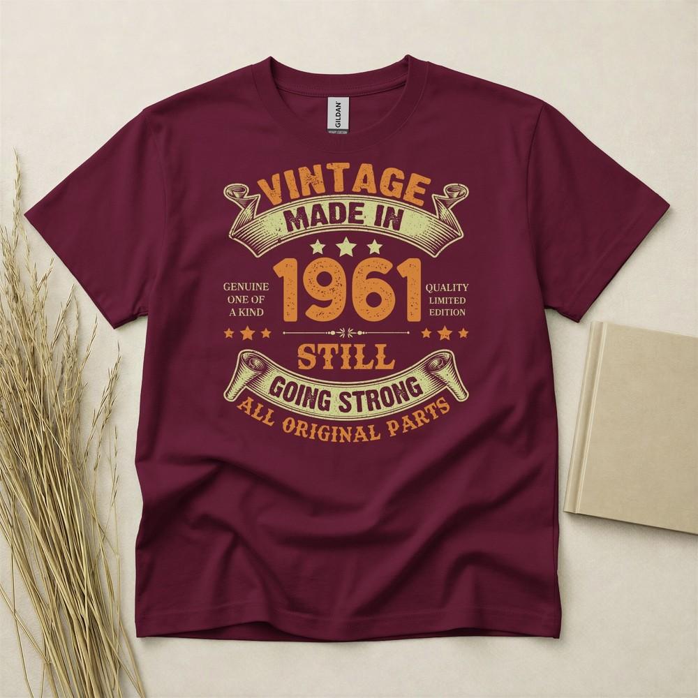 65th Birthday Tshirt Born In 1961 65 Years Old Gifts All Original Parts Vintage