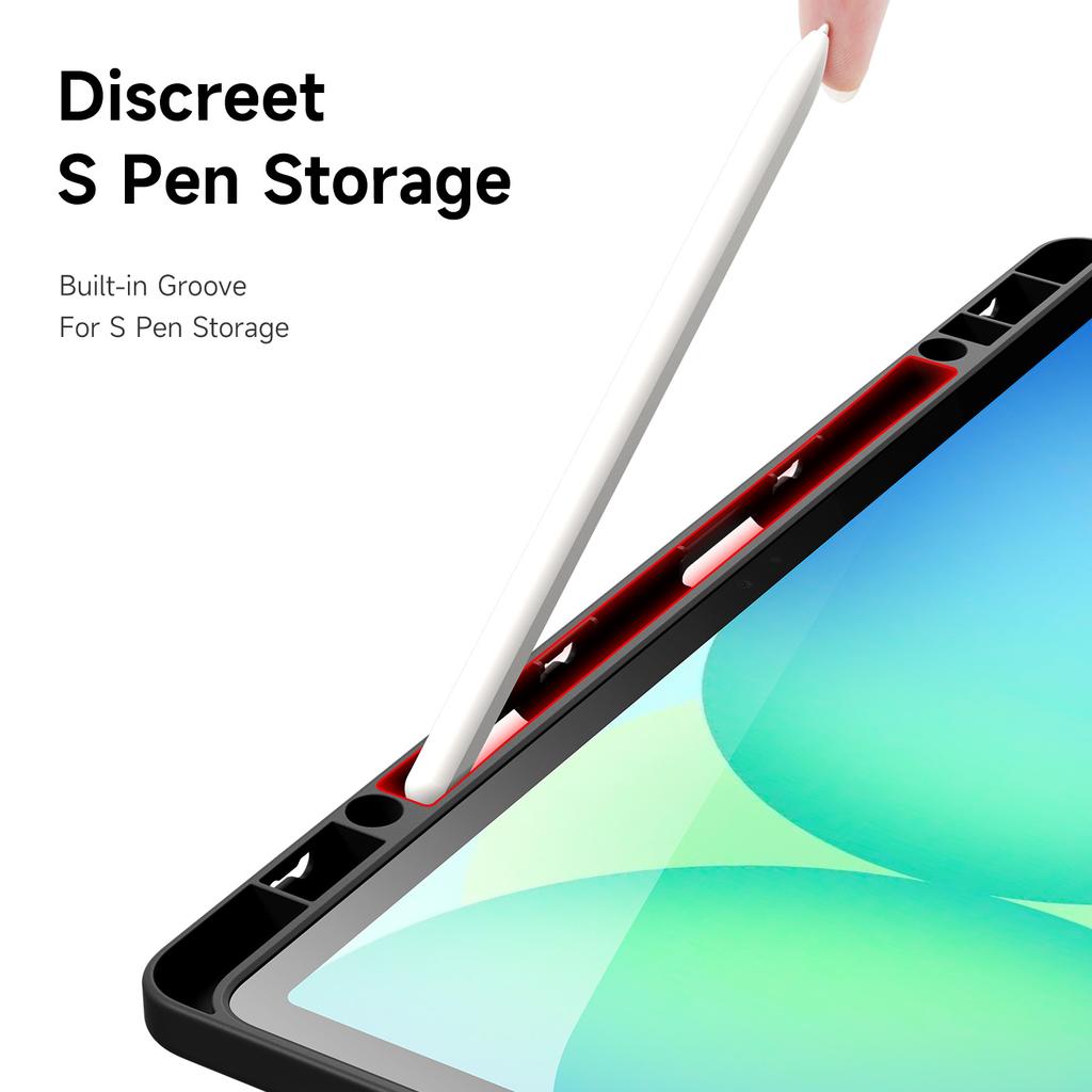 DUX DUCIS Clear Case for Samsung Tab S10 FE Plus/S9 Ultra/S6 Lite, Detachable Cover with Snap-On, S Pen Holder, Auto Wake/Sleep