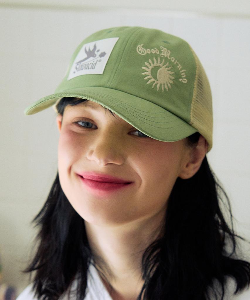 SLOWACID Bird Label Mesh Ball Cap [Light Green]
