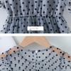 Children Dress Spring Summer Kids Clothing  Baby Girls Clothing Wave Point Short Sleeve Dress Girl Mesh Dress Ruffle