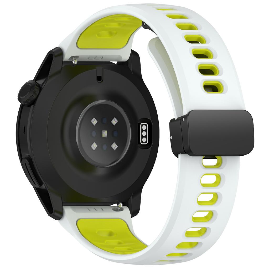 22mm Magnetic Buckle Dual Color Silicone Strap for Coros Pace 4/3/Apex 4 42mm/Apex 2 Pro/Apex Pro/Apex 46mm Quick Release Watch Band