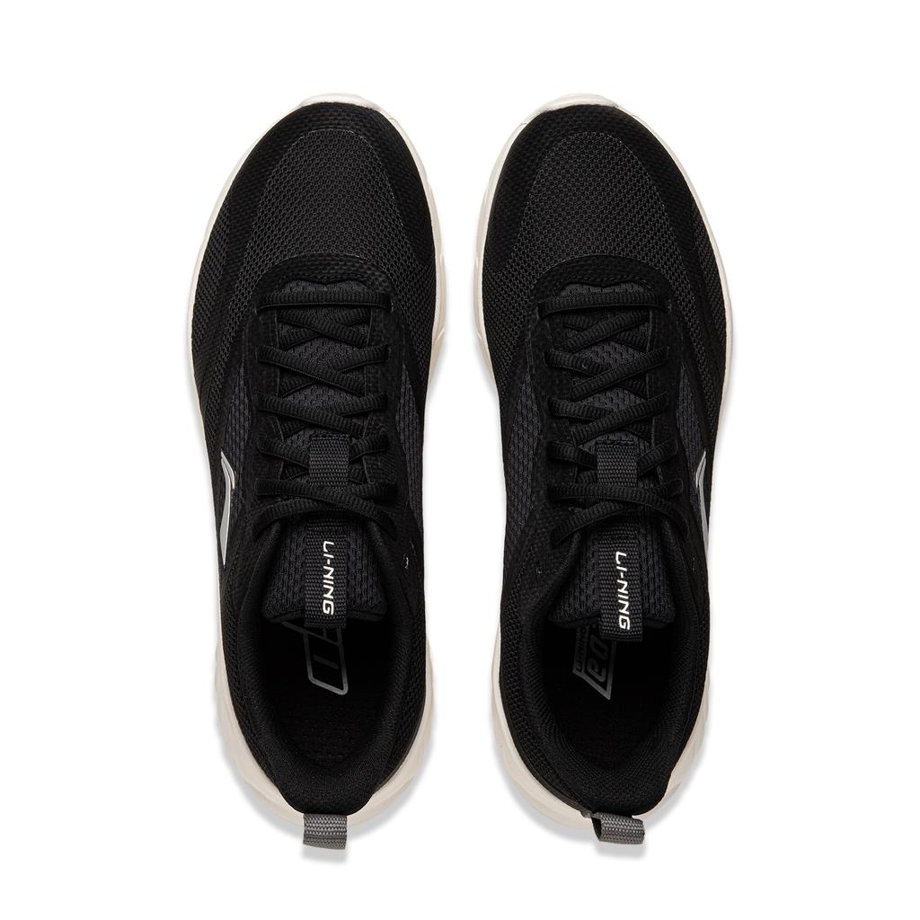 Li Ning Easy Flex Comfortable Versatile Non-Slip Wear-Resistant Breathable Low-Top Running Shoes Men sneaker Black White ARSU047-1