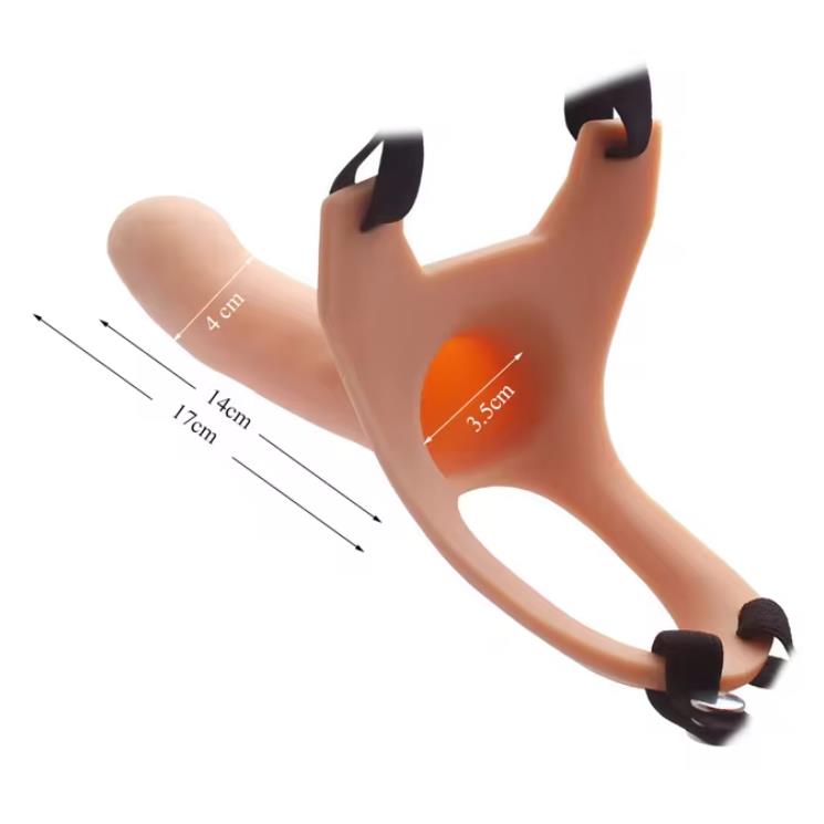 Big Size Silicone Strap On Dildo for Men Realistic Penis Extender Enlarger Male Hollow Strapon Dildo+Bullet Vibrator Sex Product