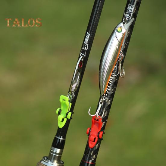 10 Stück Angelköder-Hakenhalter mit Gummiringen, universeller Angelruten-Köder-Fishook-Halter mit Löchern, Angelzubehör