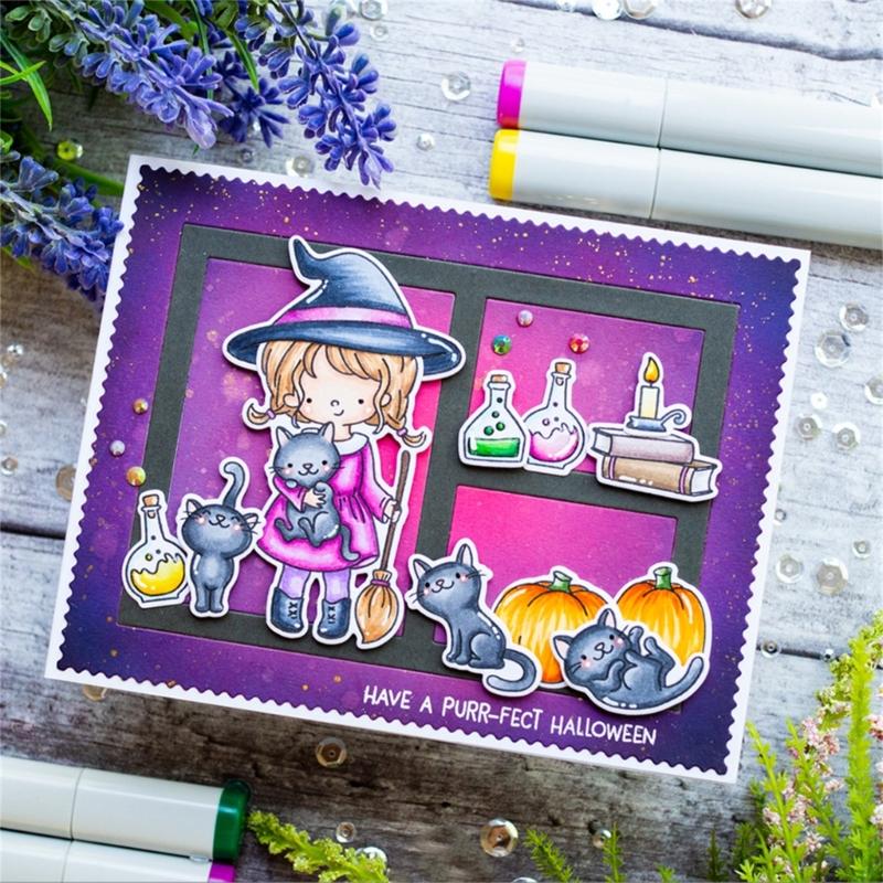 Halloween Embossing Die Cuts Clear Silicone Stamper for Card Making DIY Scrapbooking Craft, Embossing Cutting Dies Stamp