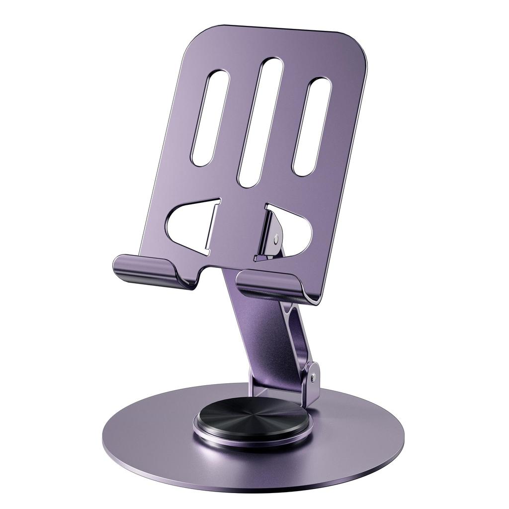 All Metal Aluminum 360 Rotation Mobile Phone Holder Universal Bracket Folding Double Shaft Design Stable Anti Fall