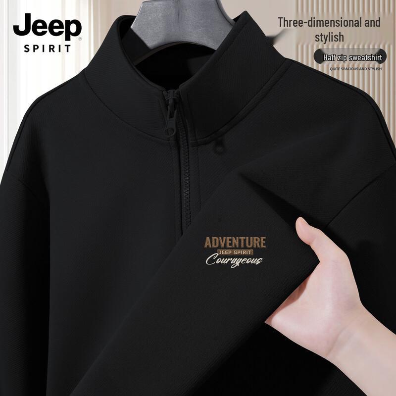 

JEEP SPIRIT Men s Half-Zip Loose Fit Sweatshirt 2XL