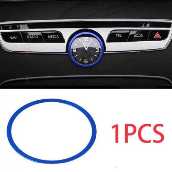 2016- Middle Console Clock Ring Cover Blue Aluminum For Benz E-Class W213 1X