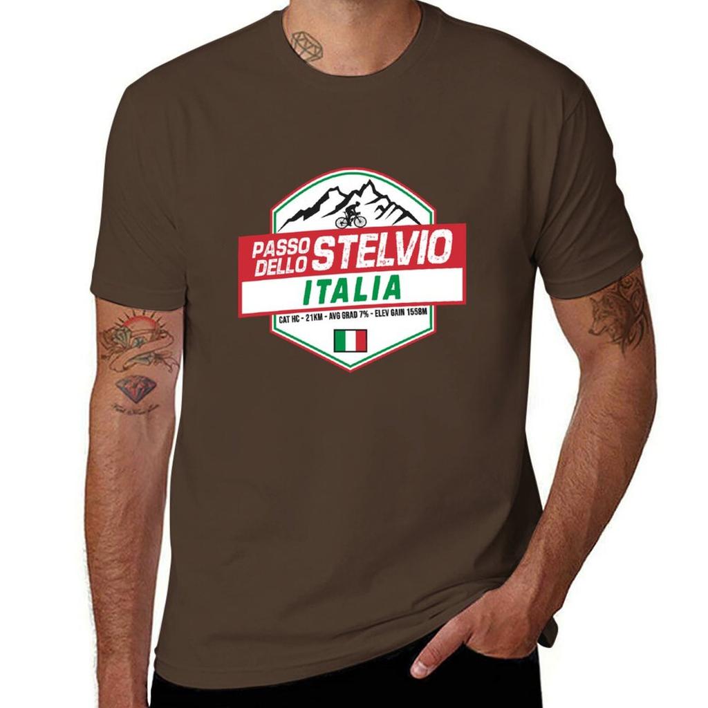Πέρασμα Stelvio Ποδηλασία Ιταλία T-shirt Απλό Προσαρμοσμένα Ρούχα Hippie Ρούχα Unisex Ρούχα
