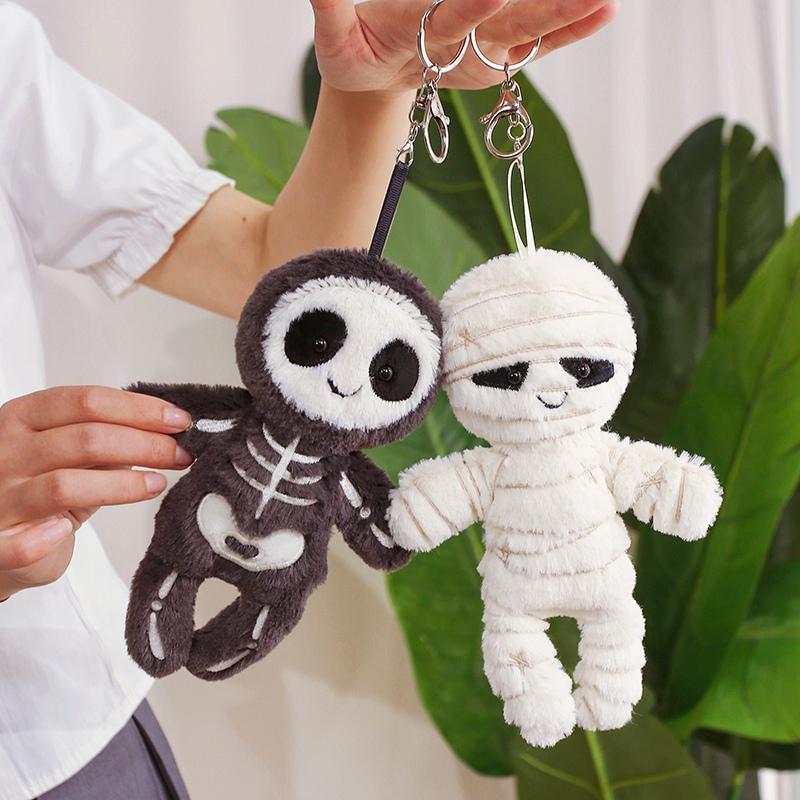 20-45Cm Cute Cartoon Halloween Plush Toys Skeleton Mummy Dolls Soft Stuffed Animals For Kids Halloween Decor Party Creative Gift